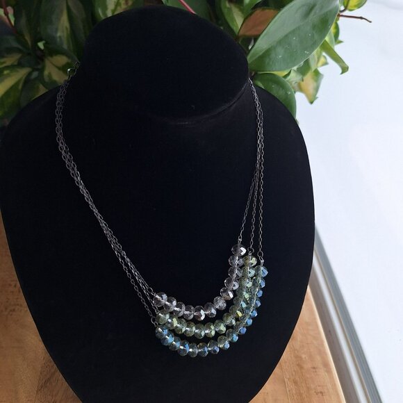 Express Multi‎ Layered Bead Necklace Adjustable Chain Lobster Clasp - Picture 7 of 7